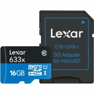 Lexar 16GB High-Performance 633x UHS-I microSDXC Memory Card with SD Adapter