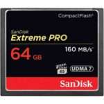 بطاقة ذاكرة SanDisk Extreme Pro CompactFlash بسعة 64 جيجابايت (160 ميجابايت/ثانية)