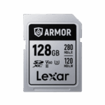 بطاقة ذاكرة Lexar ARMOR SD Silver Pro سعة 128 جيغابايت بسرعة 280 ميغابايت/ث فئة V60